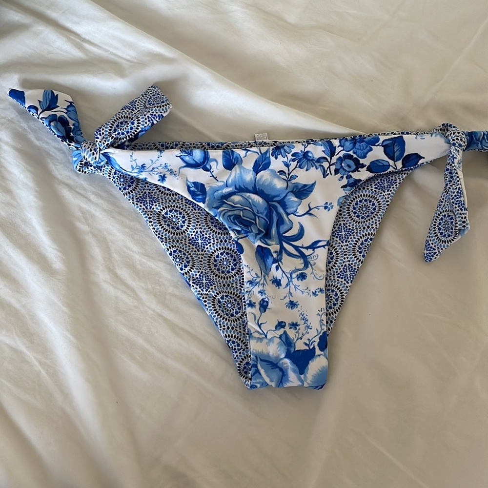 La Vie en Rose Reversible Blue Bikini Bottoms